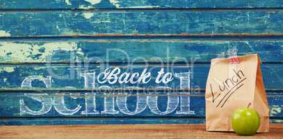 Composite image of back to school text against white background