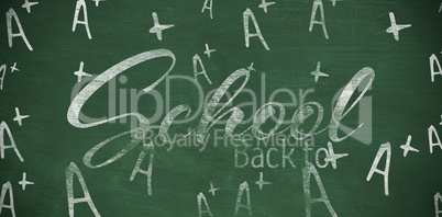 Composite image of back to school text over white background