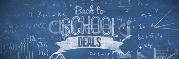 Composite image of back to school deals message