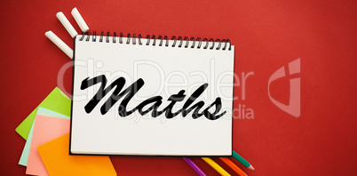 Composite image of maths text against white background