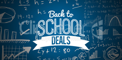 Composite image of back to school deals message