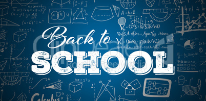 Composite image of back to school text over white background