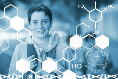 Composite image of graphic image of chemical structure