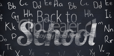 Composite image of back to school text over white background