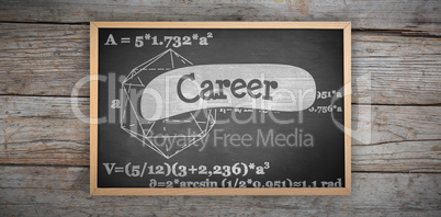 Composite image of image of a chalkboard