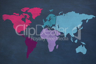 Composite image of graphic image of world map