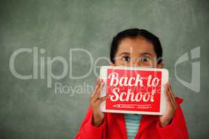 Composite image of back to school text over white background