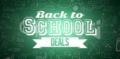 Composite image of back to school deals message