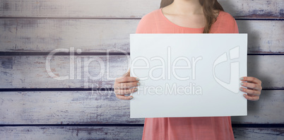 Composite image of women holding blank poster