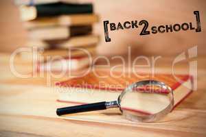 Composite image of back to school text over white background