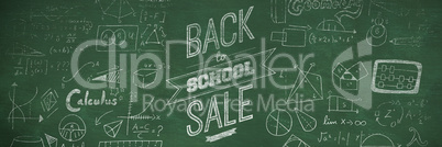 Composite image of back to school sale message