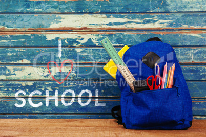Composite image of i love school text on white background
