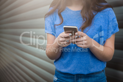 Composite image of women using smartphone