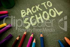 Composite image of graphic image of red back to school text