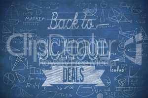 Composite image of back to school deals message