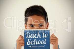 Composite image of back to school text over white background