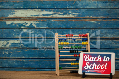 Composite image of back to school text over white background