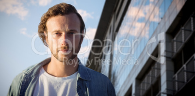 Composite image of portrait of handsome man