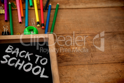 Composite image of graphic image of red back to school text