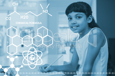 Composite image of graphic image of chemical formulas