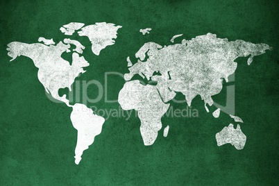 Composite image of colorful map against white background