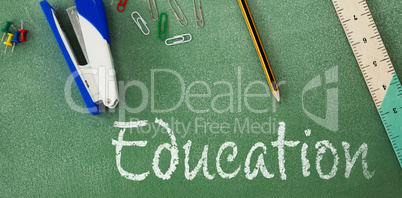 Composite image of education text against white background