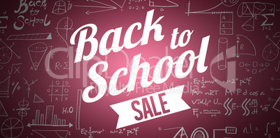 Composite image of back to school sale message