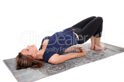 Woman stretching her body
