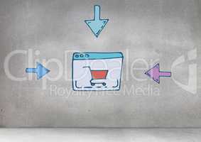 arrows selecting online web shopping