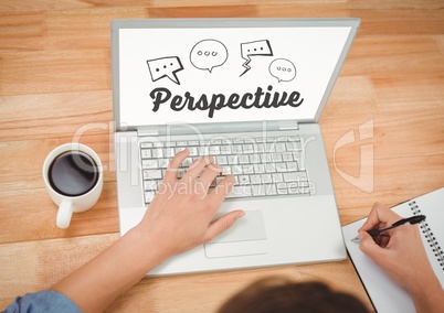 Perspectives  text on laptop screen