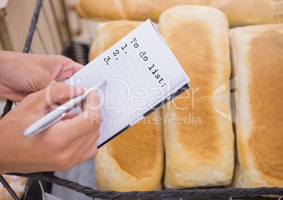 To Do list text on page with bread
