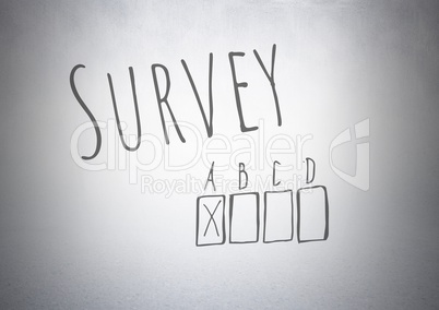 Survey box ticked graphics with grey background
