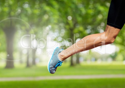 Athletic Leg running in park