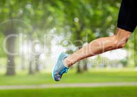 Athletic Leg running in park