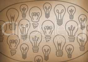 light bulbs graphics with brown background