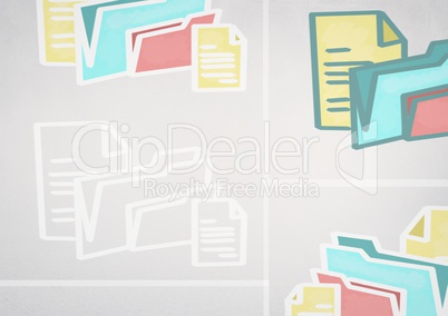 colorful folders and files graphics