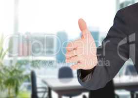 Businessman handshake in office