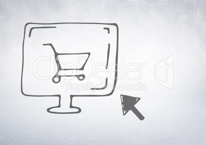 online web shopping graphics with bright background