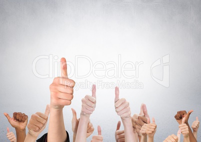 Lots of arms giving thumbs up likes