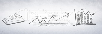 statistics performance charts drawings with bright background