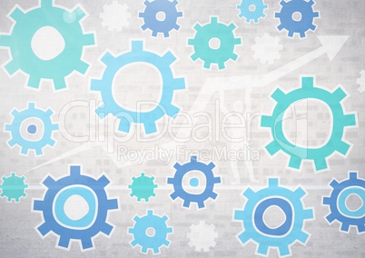 cog wheel settings graphics with bright background