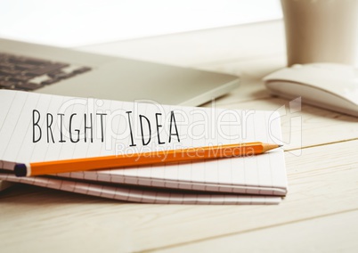 Bright Idea  text written with laptop