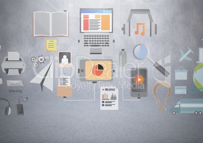 business and office graphics with grey background
