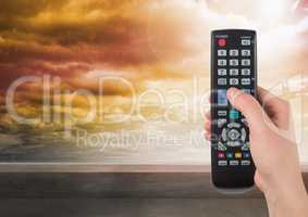 TV remote control with sky