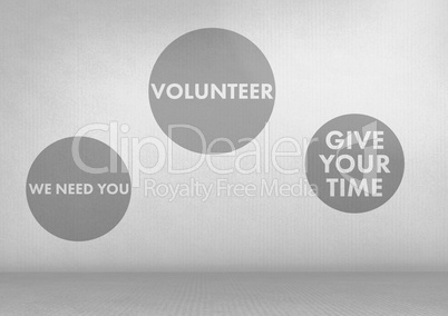 Volunteer Give your time graphics with grey background