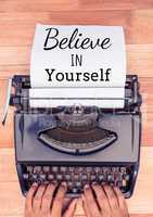 Believe in Yourself typewriter page