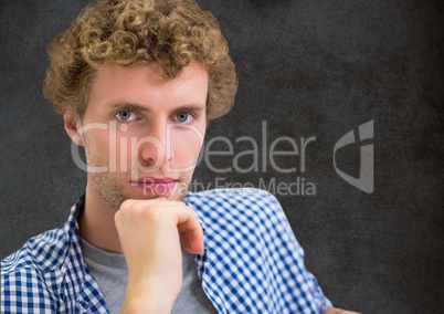 Man with blackboard