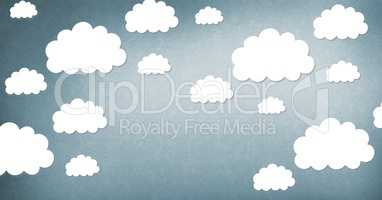 clouds graphics with blue background