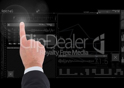 Hand touching user interface technology graphics