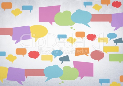 colorful chat bubbles with bright background